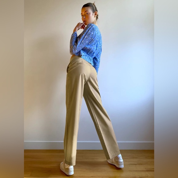 Aritzia Sunday Best Charlie Full Length Wide Leg Trouser Pant Khaki Tan size 00 - Picture 4 of 16